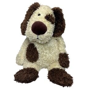 Jellycat Bunglie Malcolm Mutt Puppy Dog Plush Cream Brown Spotted Shaggy 14"
